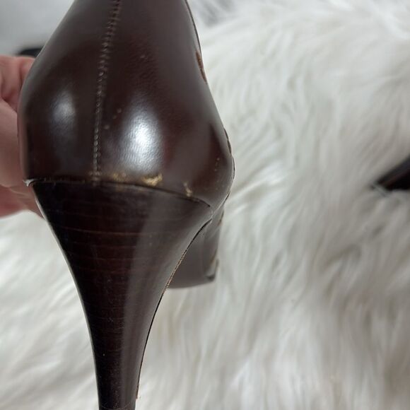 Bally Of Switzerland Vintage Brown Heels Sz 8.5 - Picture 8 of 8
